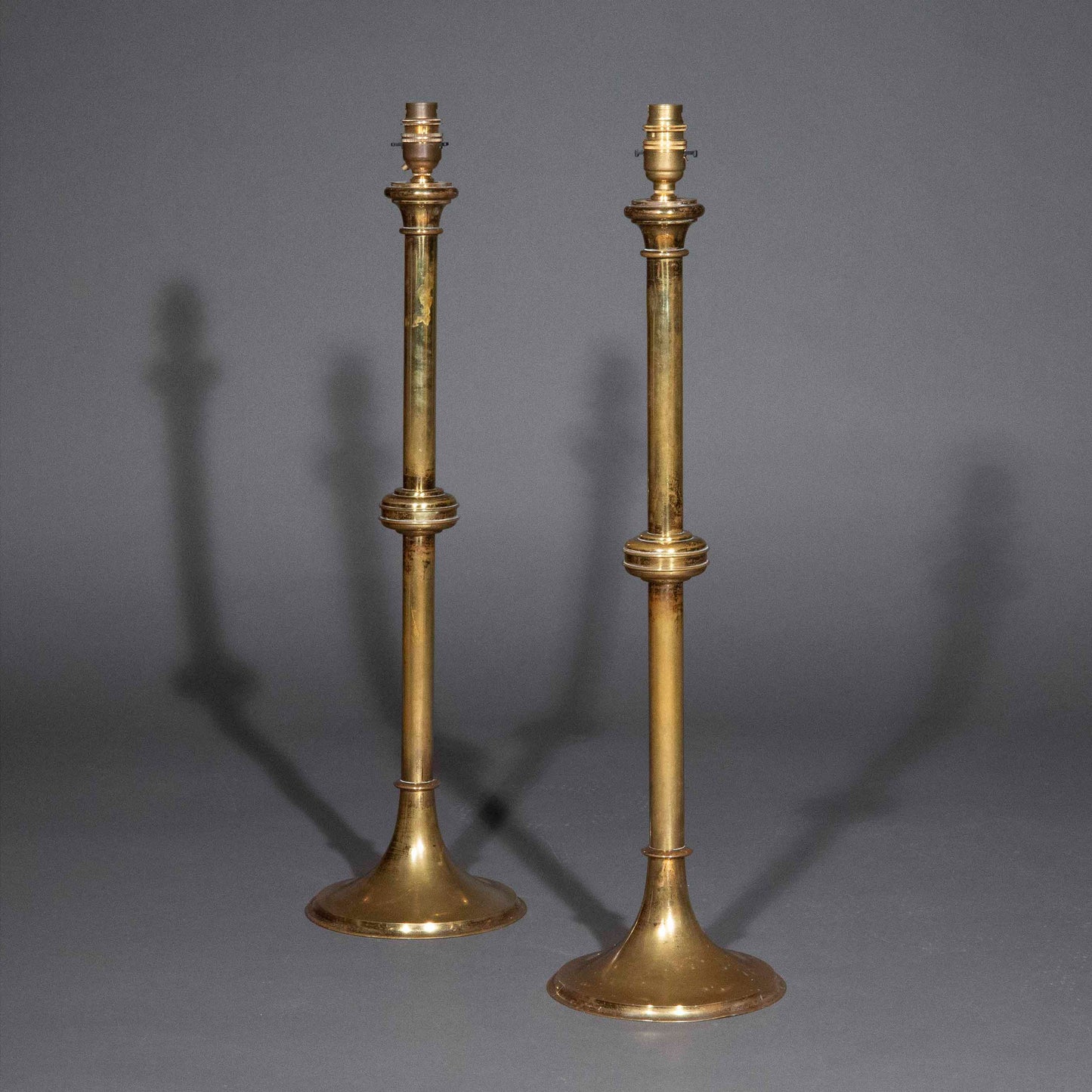 Pair of Tall Brass Table Lamps
