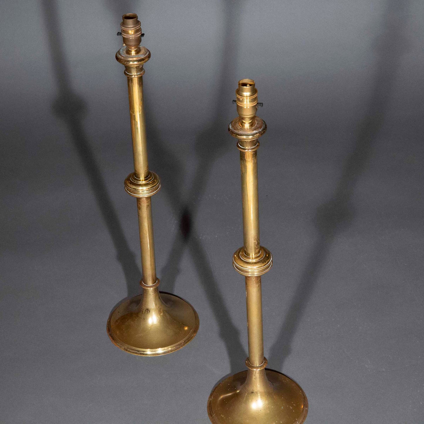 Pair of Tall Brass Table Lamps