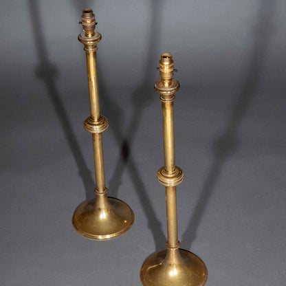 Pair of Tall Brass Table Lamps