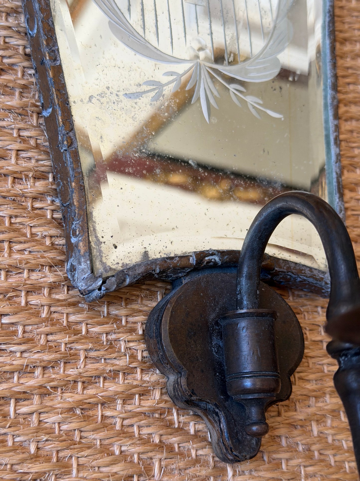 Venetian Etched Mirror Wall Lights