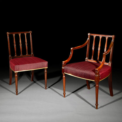 Fine Set of Eight George III Mahogany Dining Chairs