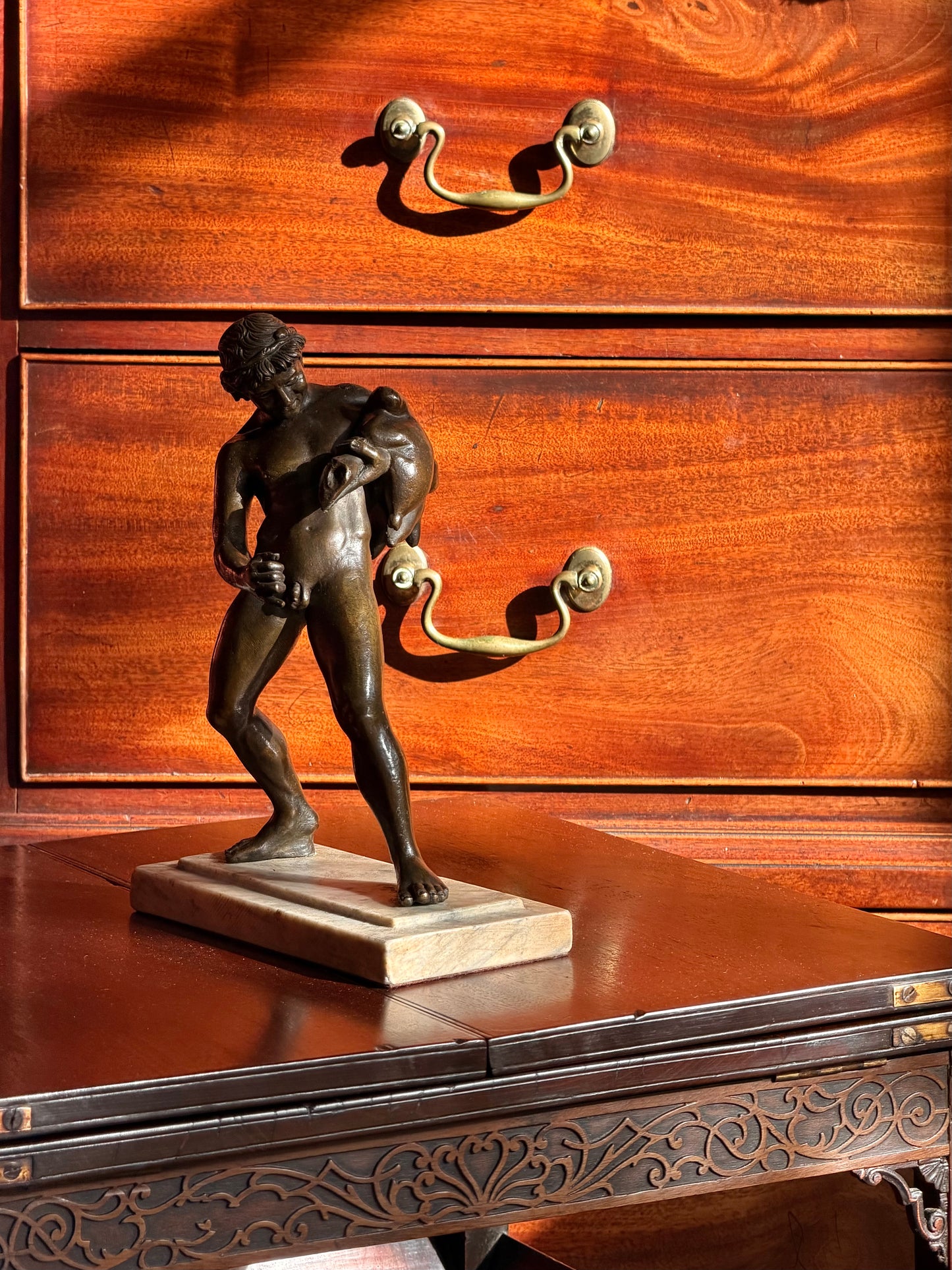 19th Century Grand Tour Bronze Sculpture of Faun