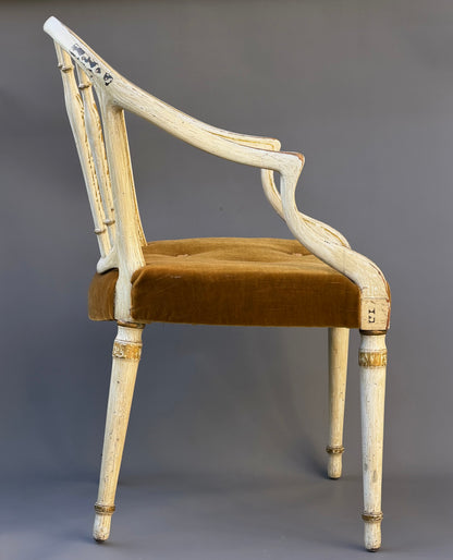 Georgian Painted Neoclassical Armchair