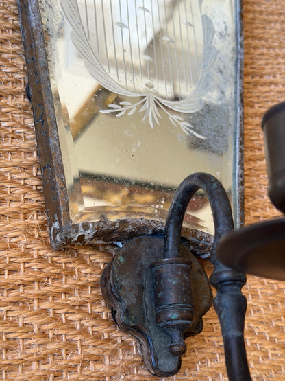 Venetian Etched Mirror Wall Lights