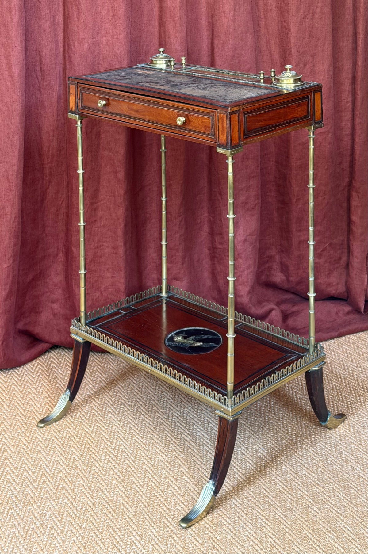 Rare 18th Century Brass Mounted Writing Table in the Manner of Adam Weisweiler