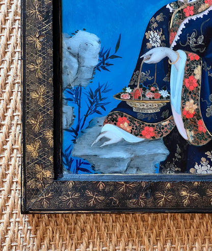 Fine Pair of 18th Century Chinese Reverse Glass Portraits