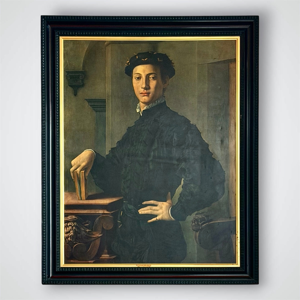 Oleograph after Agnolo Bronzino's Portrait of a Young Man at The Met