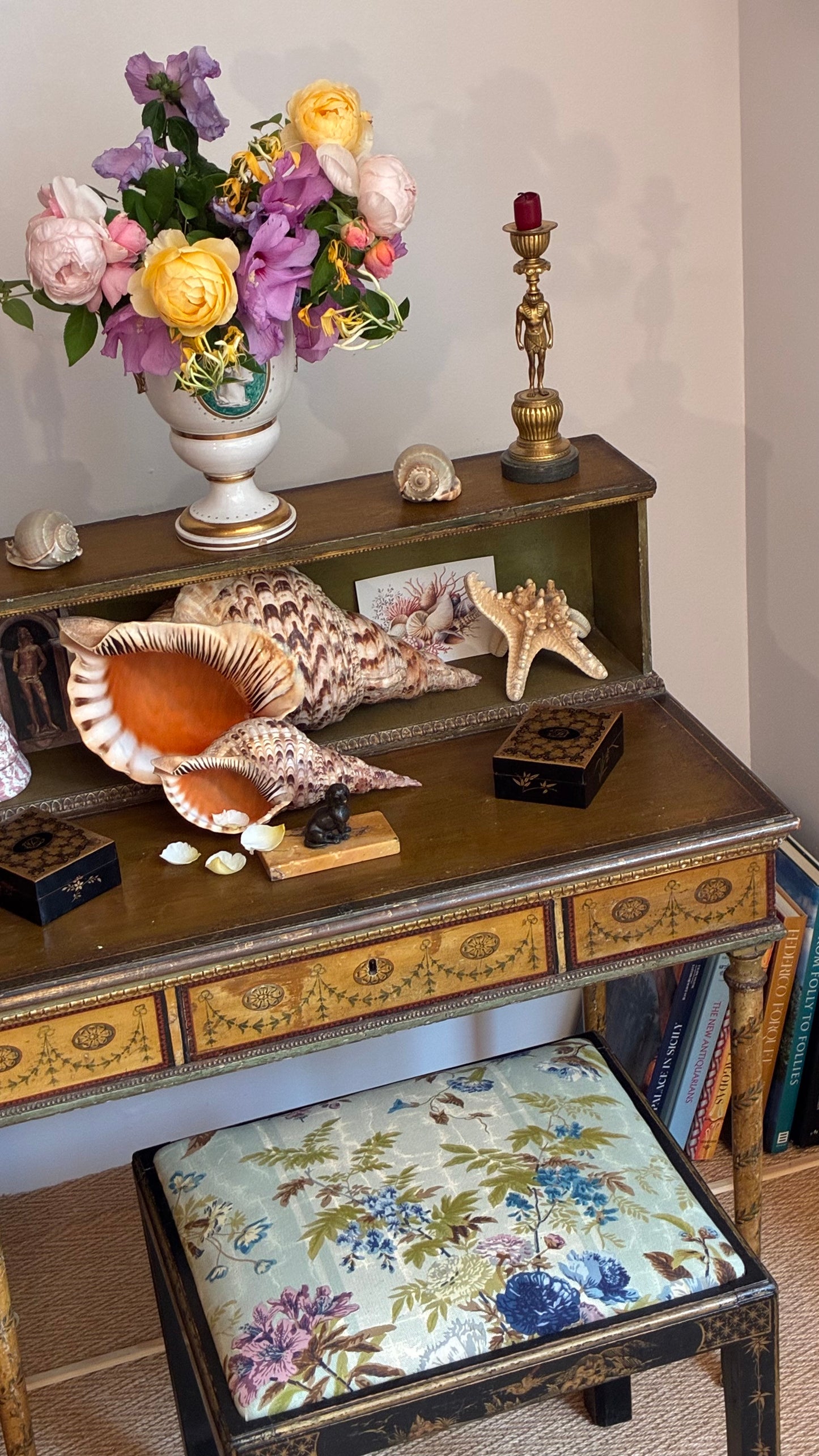 George III Painted Table, Attributed to George Brookshaw