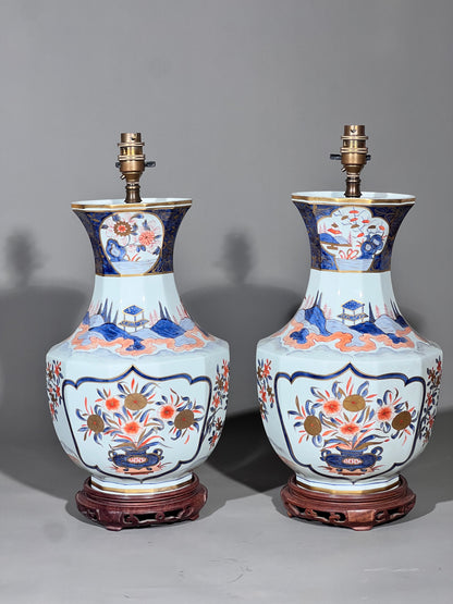 Pair of Imari Table Lamps