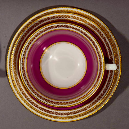 Purple and Gold Porcelain Tea Set For Eight, 1908–1920