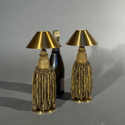 19th Century Metal Thread Tassels Mounted as Lamps