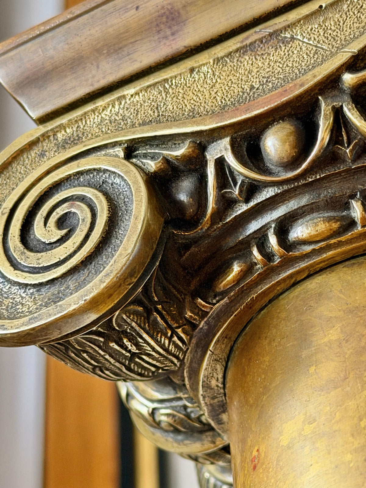 Monumental Ionic Column Bronze Table Lamps
