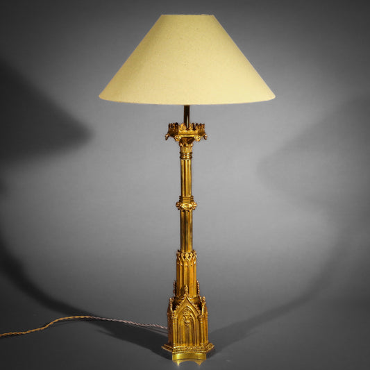 Early 19th Century Tall Gothic Ormolu Table Lamp