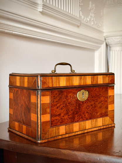George II Period Yew Wood and Cocuswood Tea Caddy