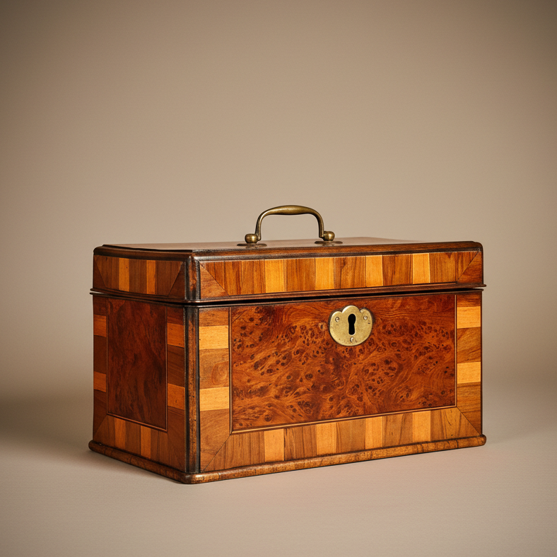 George II Period Yew Wood and Cocuswood Tea Caddy