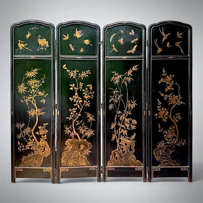 19th Century Chinese Lacquer Screen