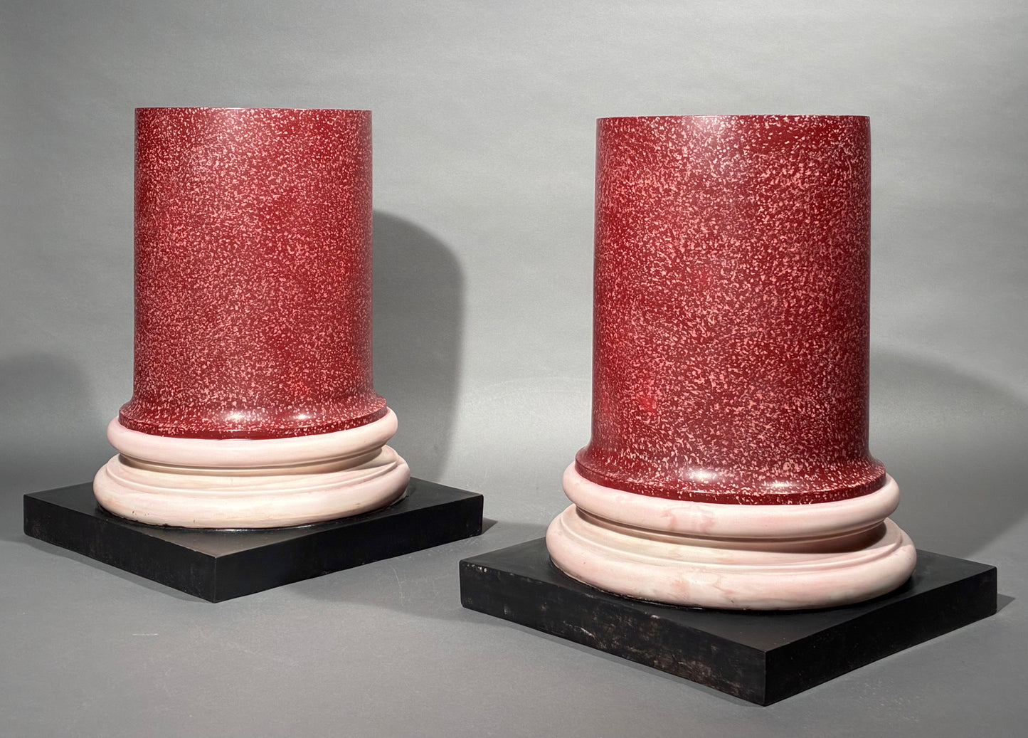 Large Faux Porphyry Columns or Stands