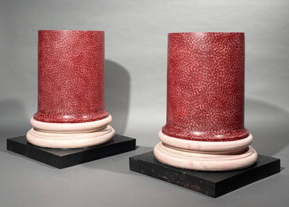 Large Faux Porphyry Columns or Stands