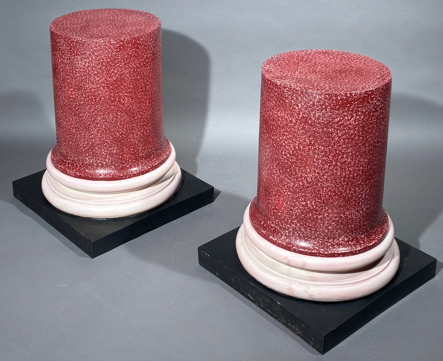Large Faux Porphyry Columns or Stands