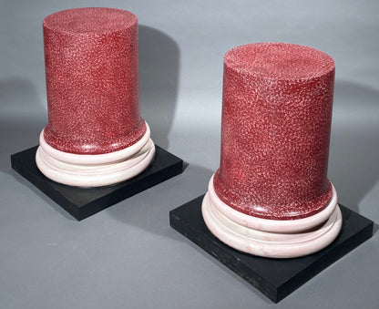 Large Faux Porphyry Columns or Stands