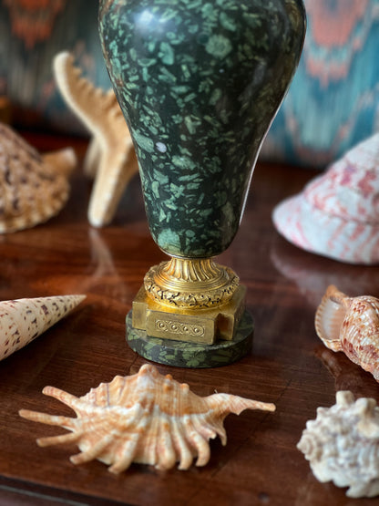 18th Century Green Porphyry, Ormolu and Red Coral Vase