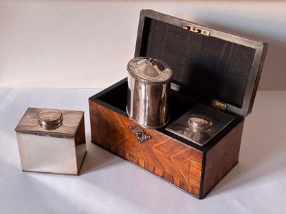 George II Period Parquetry Cocuswood Tea Caddy