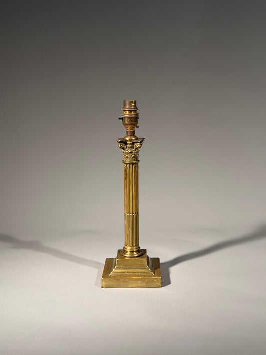 Corinthian Column Brass Lamp