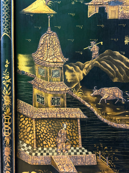 19th Century Chinese Lacquer Screen
