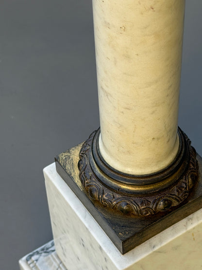 Early 19th Century Marble Column Lamp