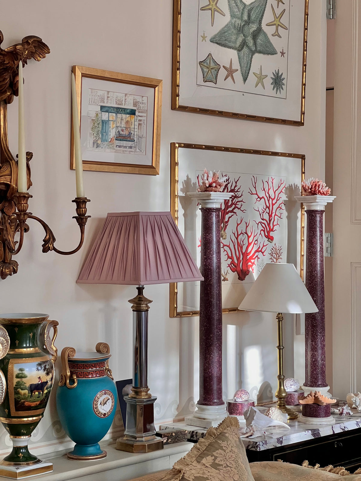 Pair of Polished Metal Table Lamps