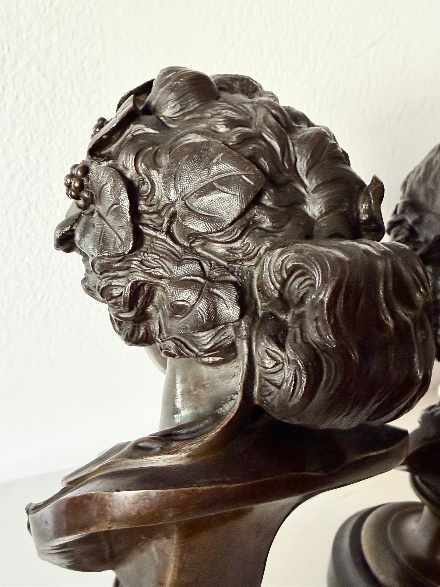 Antinous and Dionysus, a Pair of Bronze Busts
