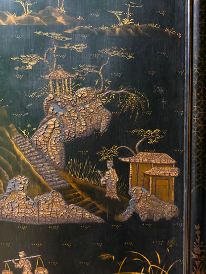 19th Century Chinese Lacquer Screen