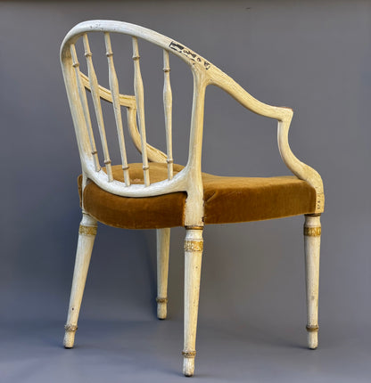 Georgian Painted Neoclassical Armchair