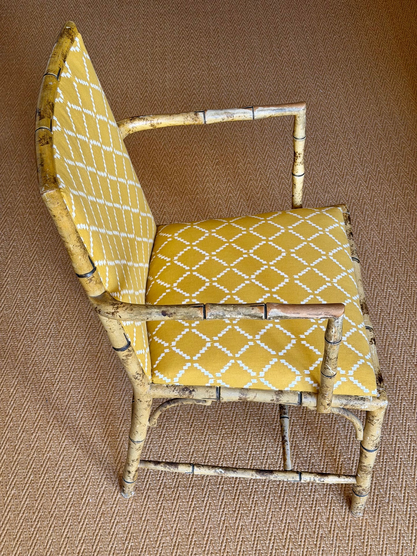 Painted Faux Bamboo Armchairs, Early 20th Century — 4 Pairs Available