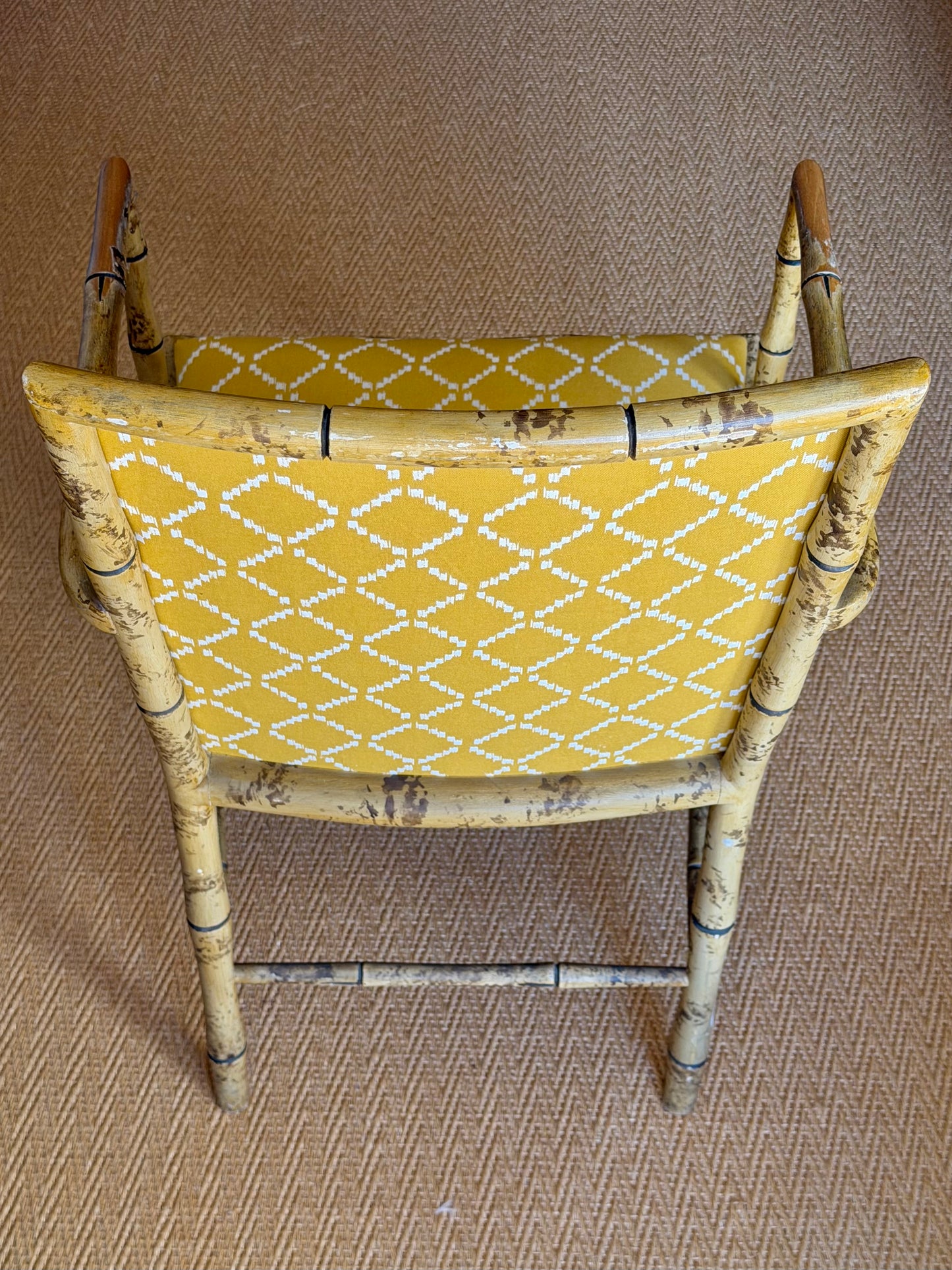 Painted Faux Bamboo Armchairs, Early 20th Century — 4 Pairs Available