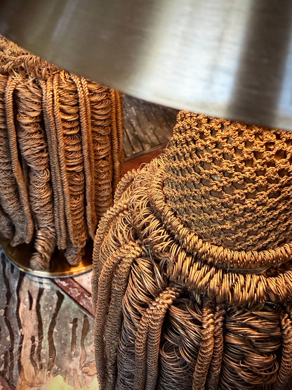 19th Century Metal Thread Tassels Mounted as Lamps