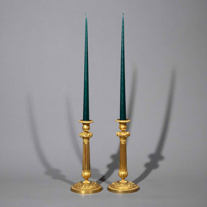 Pair of Early 19th Century French Neoclassical Ormolu Candlesticks