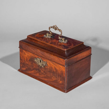 18th Century George III Period Mahogany Tea Caddy