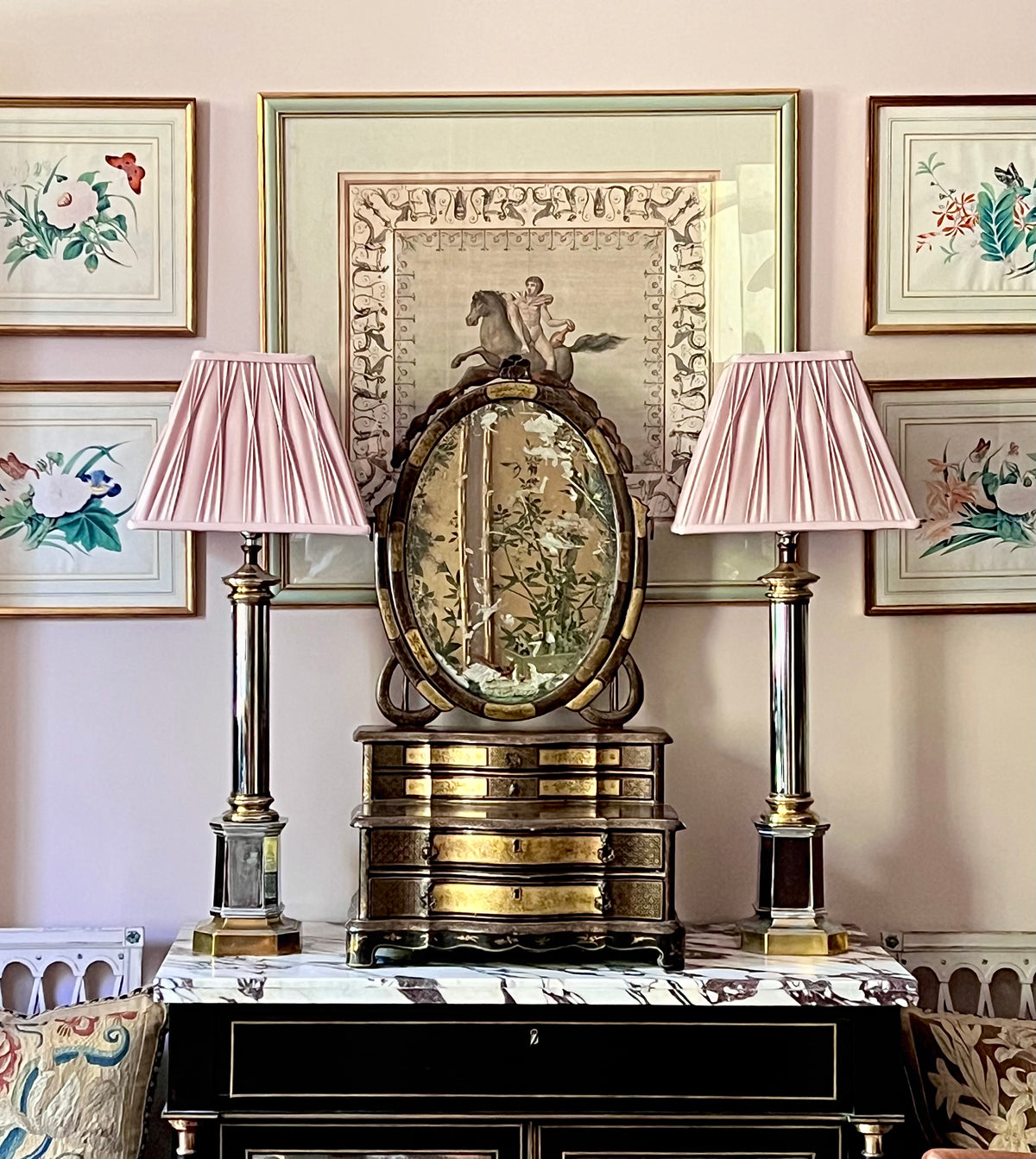 Pair of Polished Metal Table Lamps