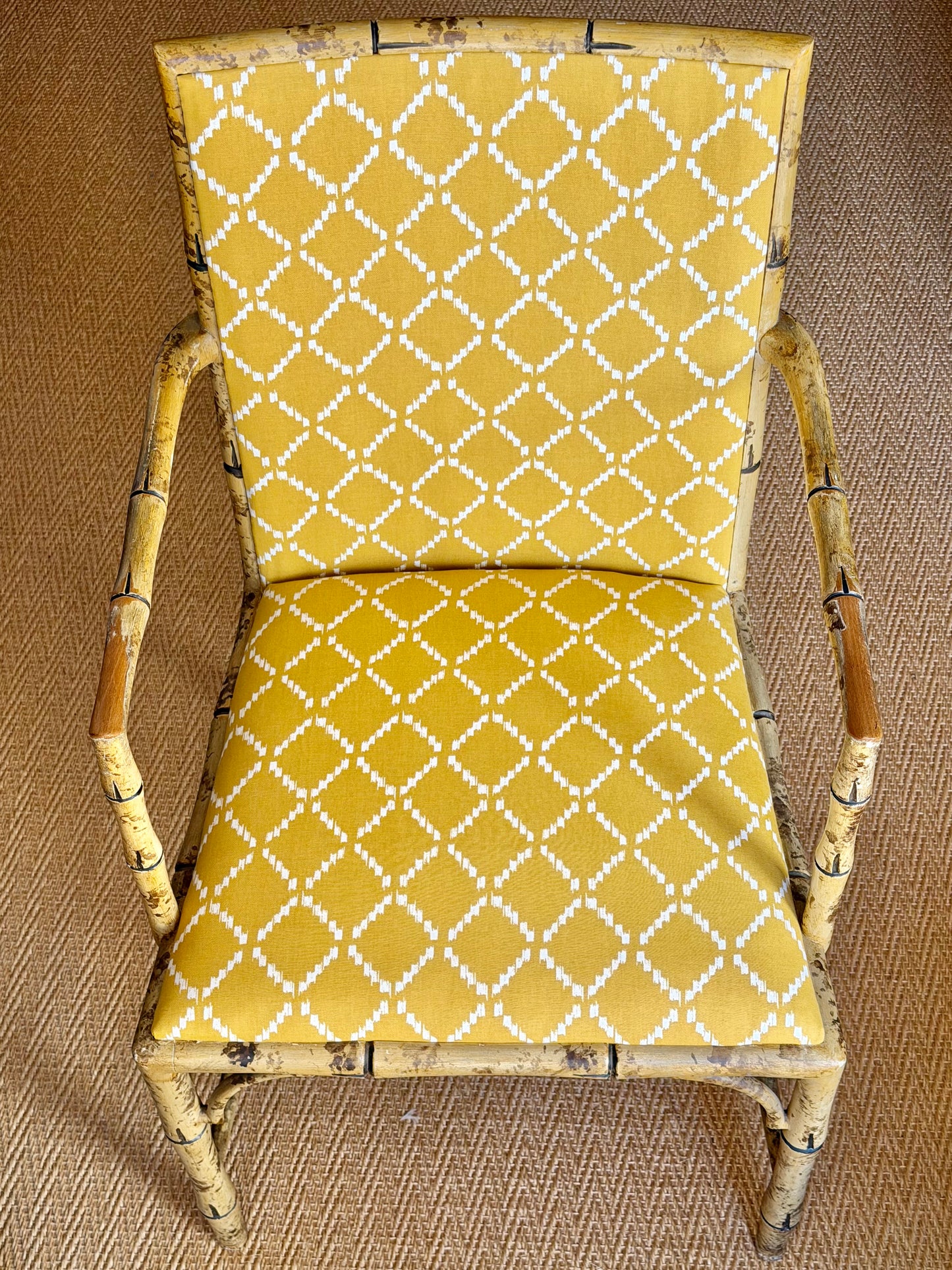 Painted Faux Bamboo Armchairs, Early 20th Century — 4 Pairs Available