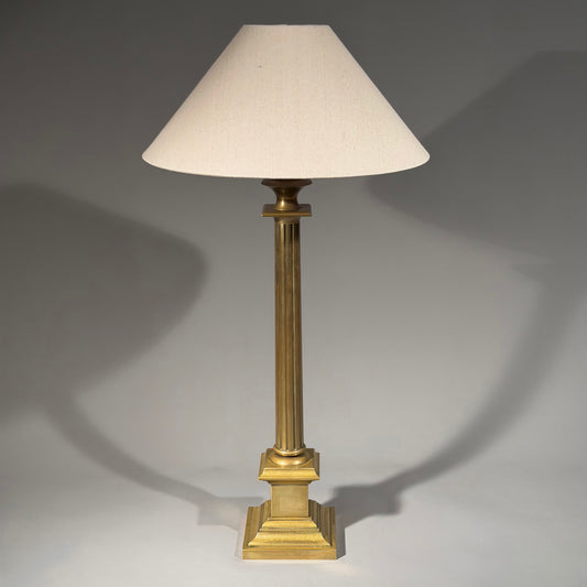 19th Century Bronze Column Lamp