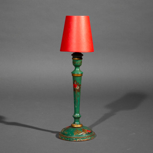 Green Chinoiserie Candlestick Lamp
