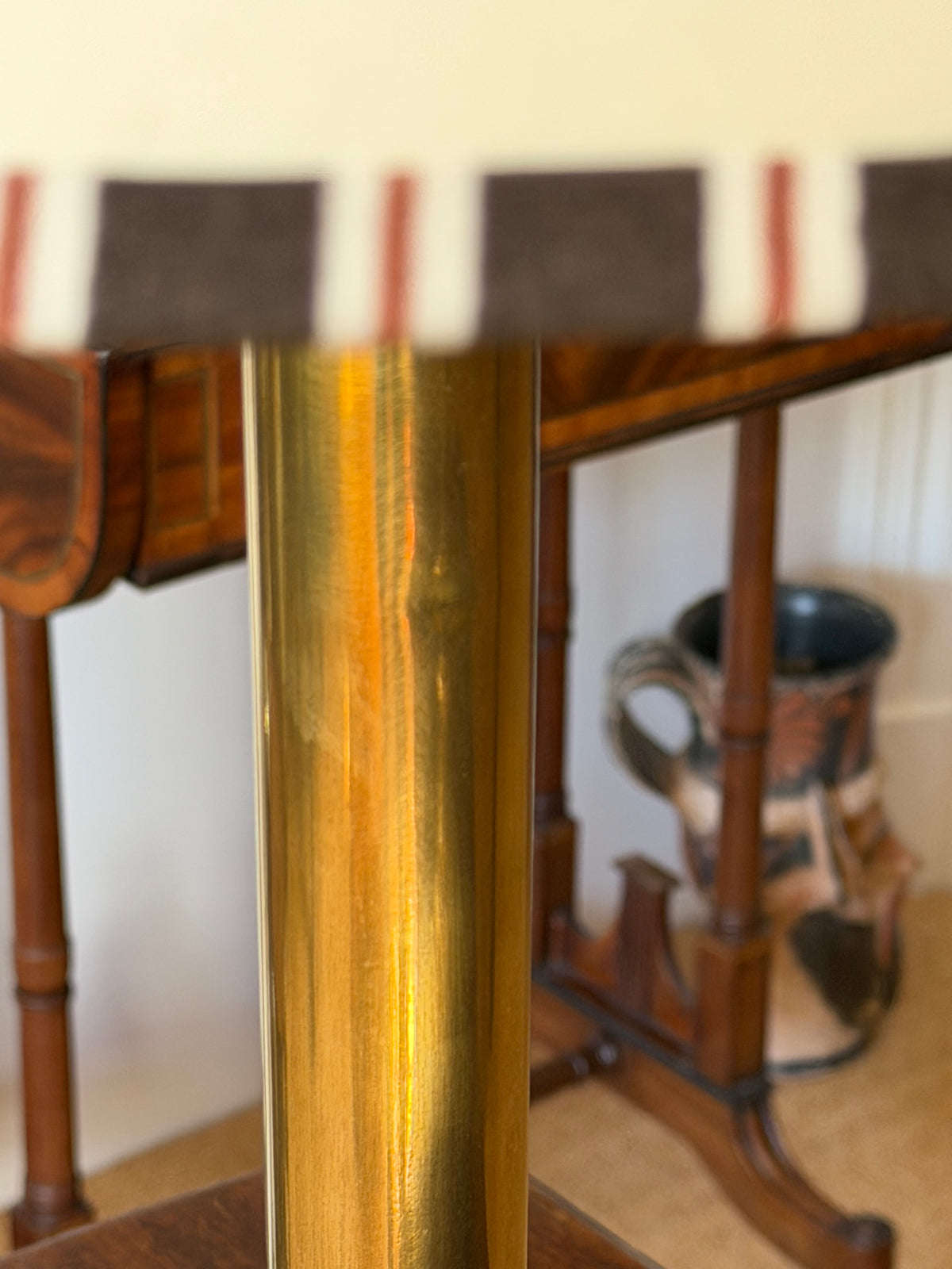 19th Century Brass Lamps on Octagonal Bases