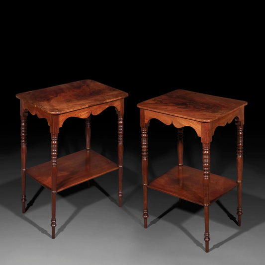 Near Pair of Regency Mahogany Lamp Tables