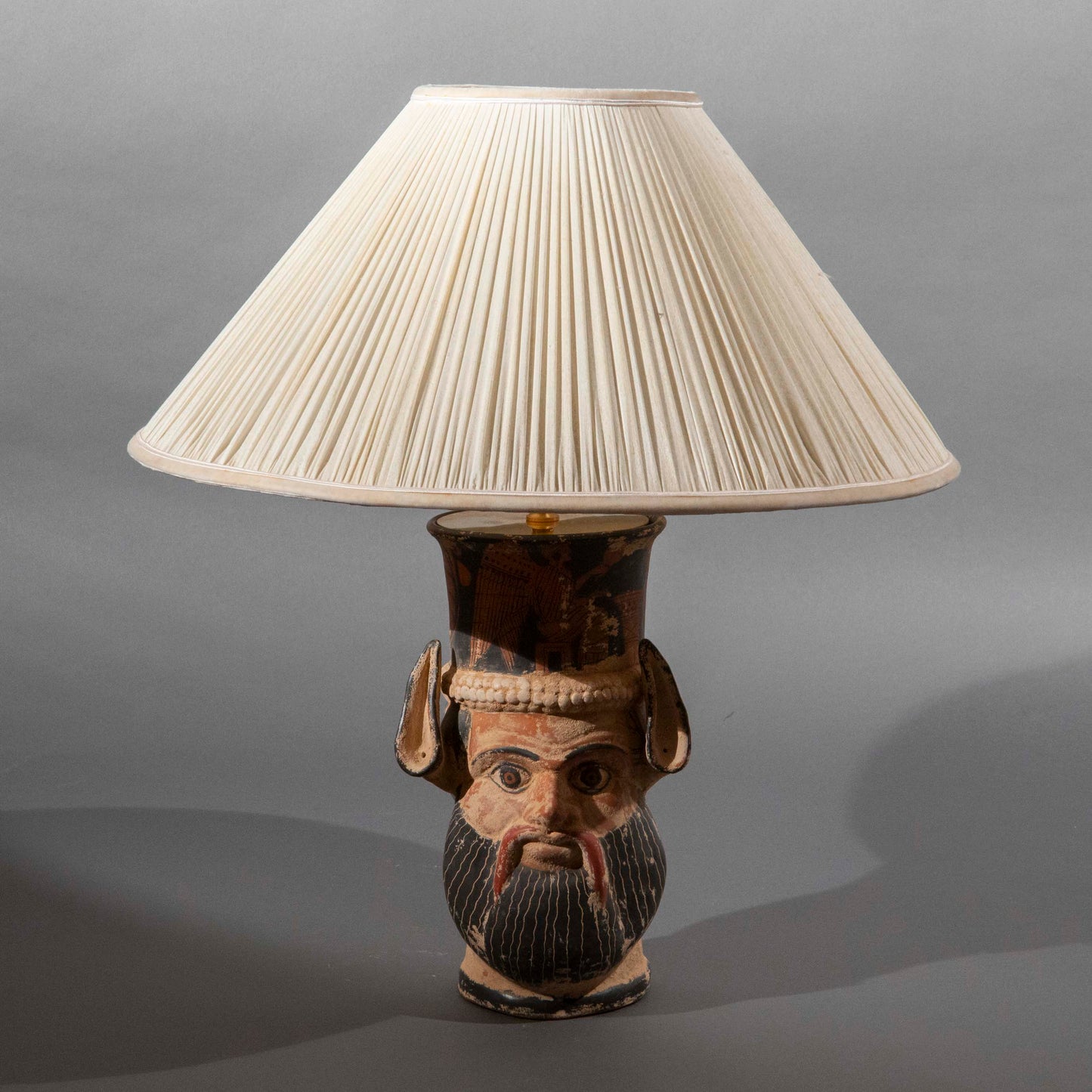 Grand Tour Pottery Satyr’s Head Lamp
