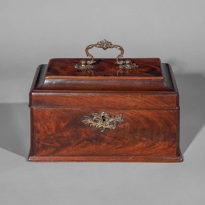 18th Century George III Period Mahogany Tea Caddy