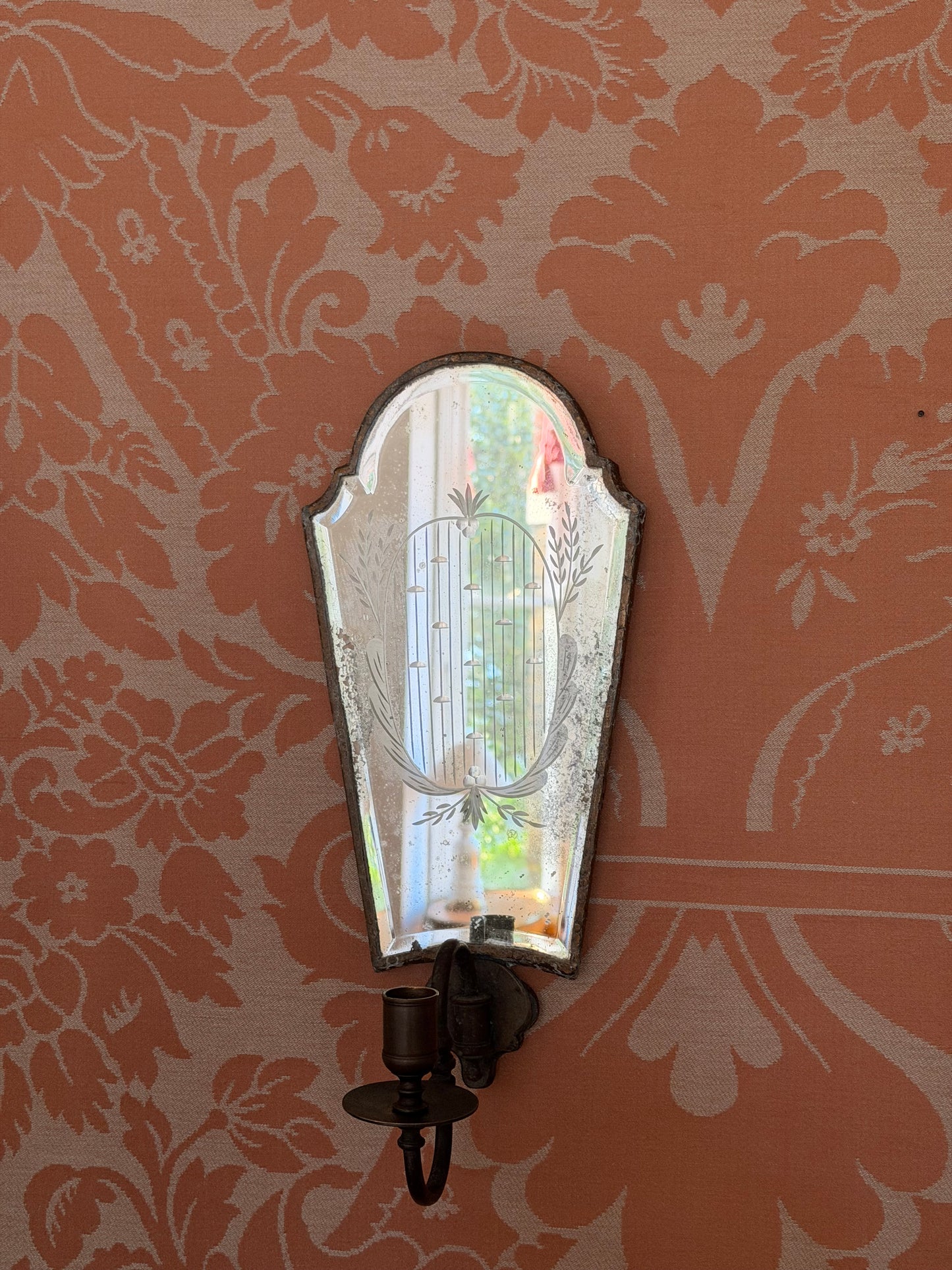 Venetian Etched Mirror Wall Lights