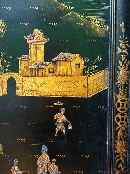 19th Century Chinese Lacquer Screen