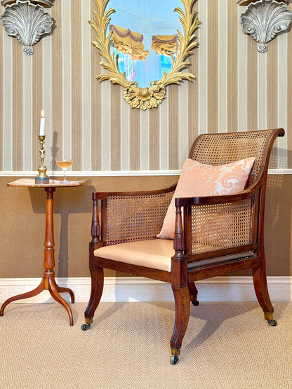 Fine Regency Klismos Bergère or Armchair