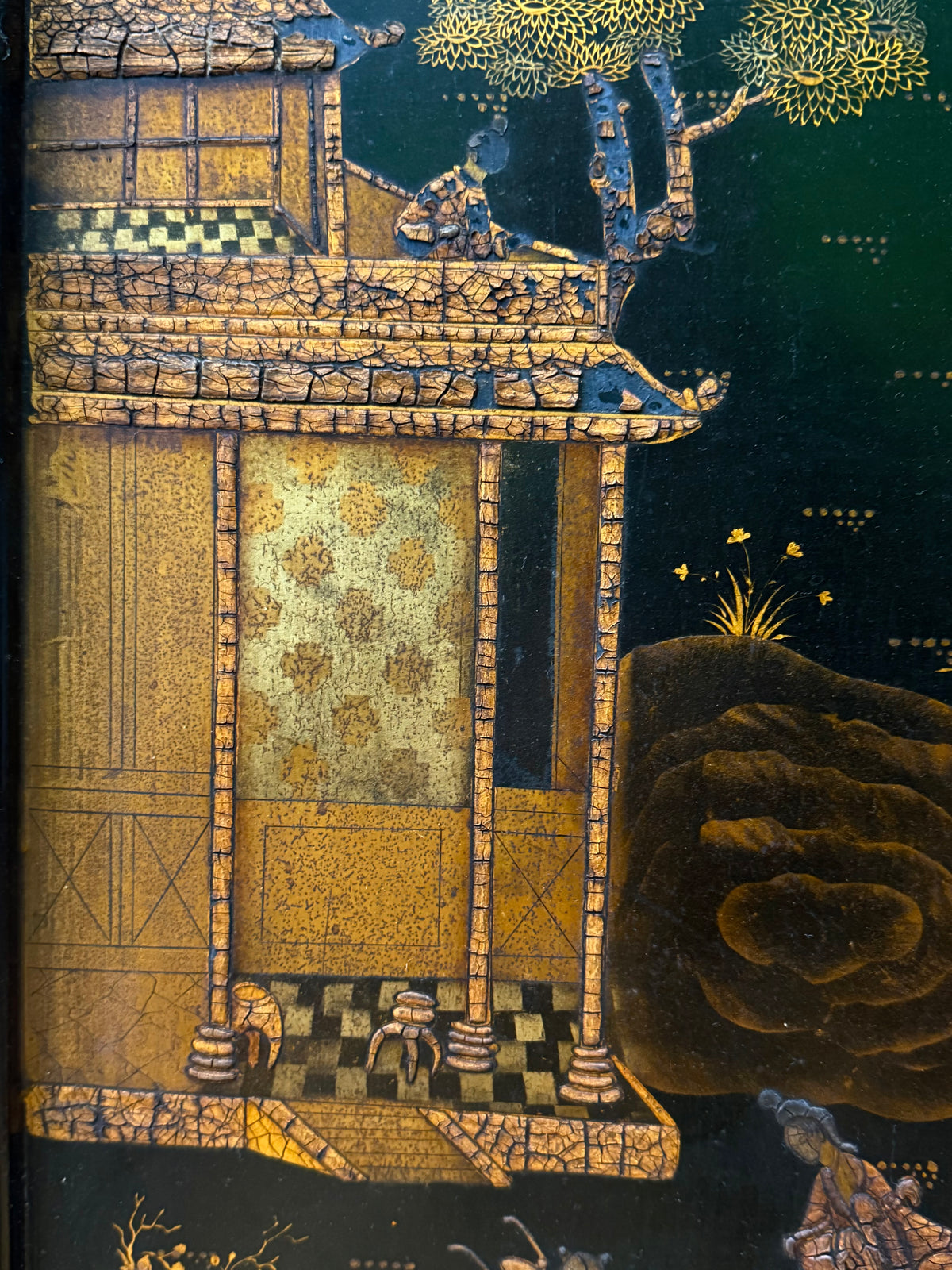 19th Century Chinese Lacquer Screen